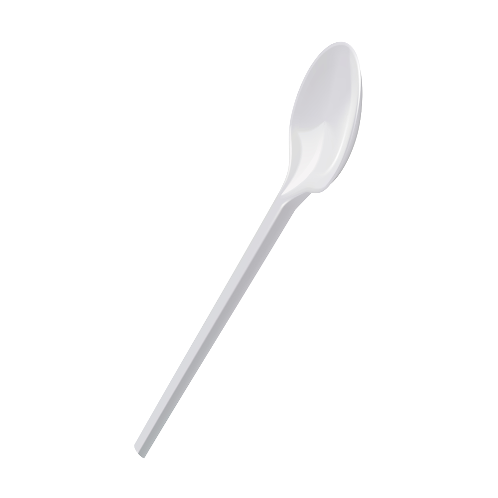 White Plastic Spoon – 1000/Case – Uni-pak